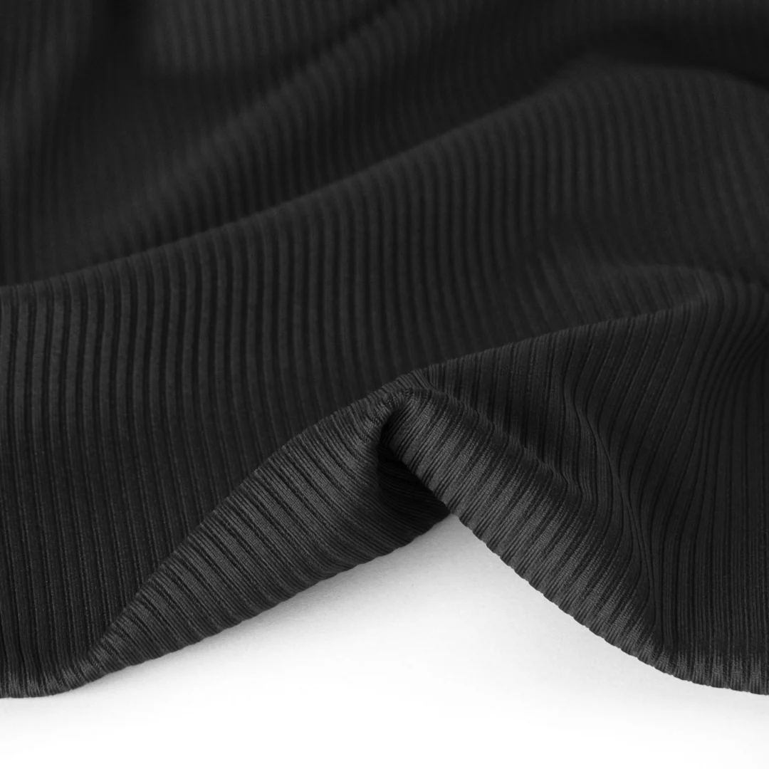 Recycled Poly Ribbed Swim Tricot - Black