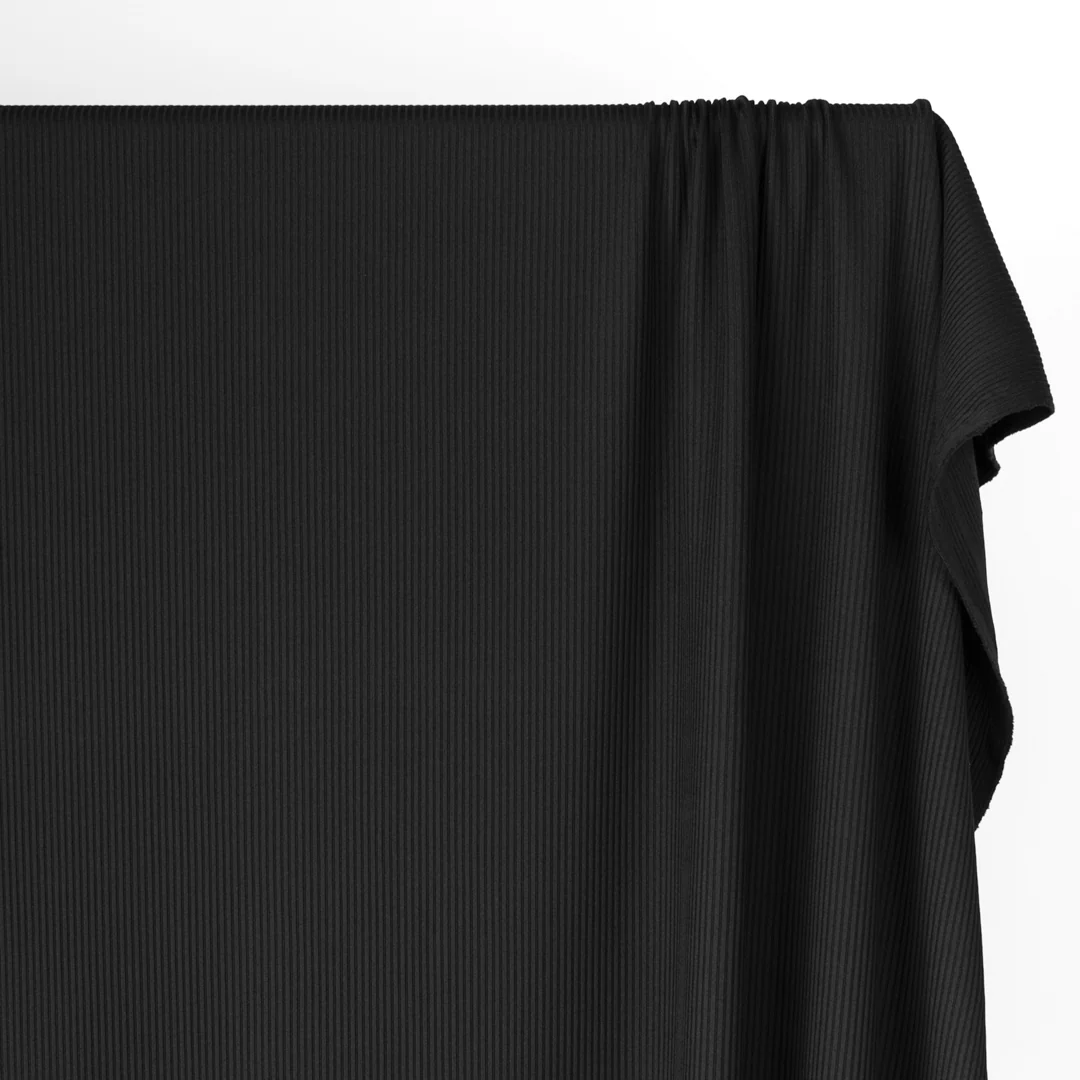 Recycled Poly Ribbed Swim Tricot - Black - Image 3