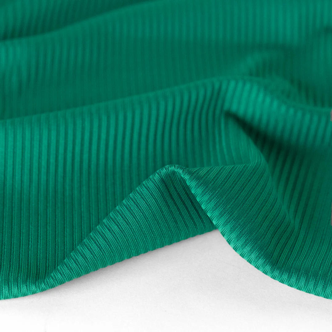 Recycled Poly Ribbed Swim Tricot - Viridian Green