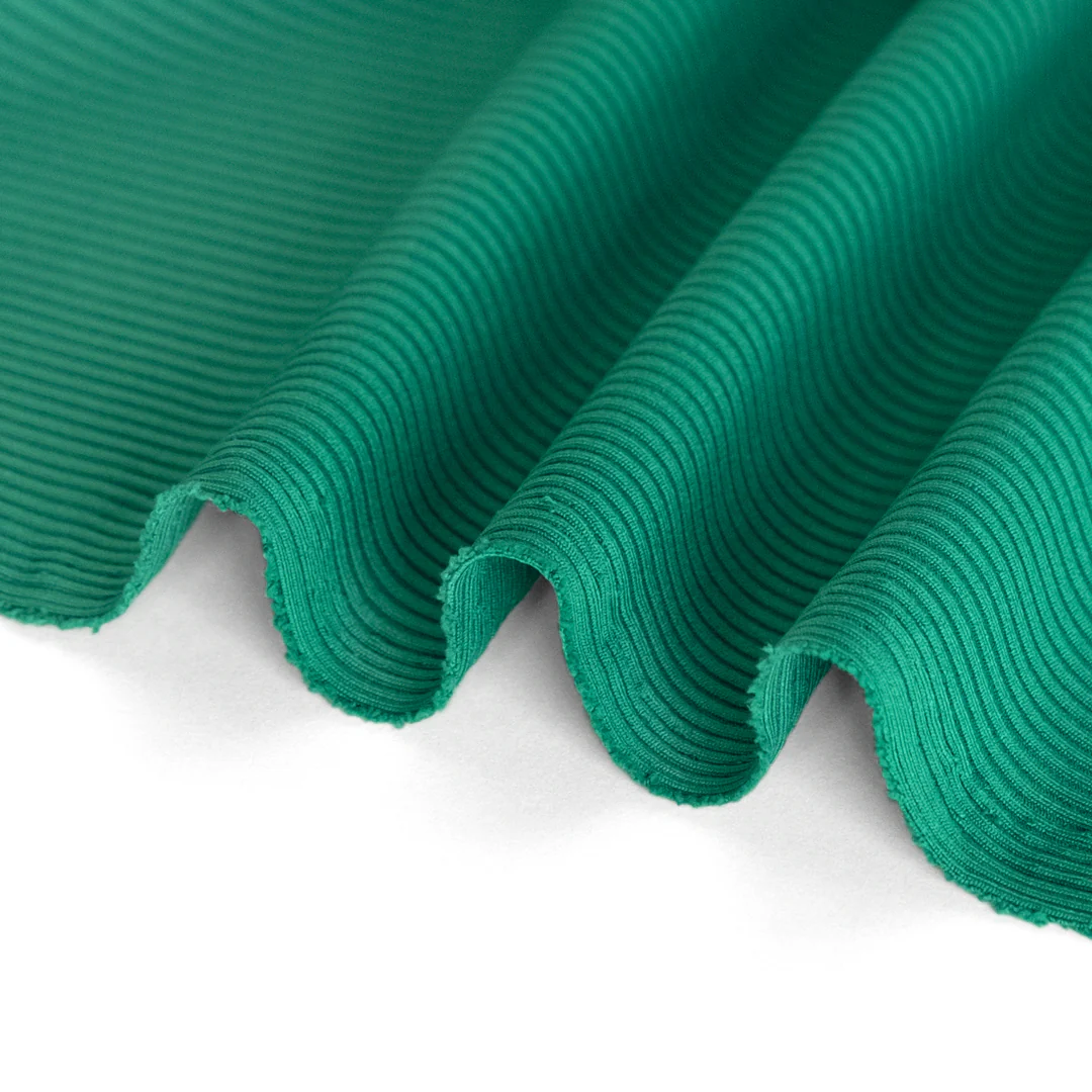 Recycled Poly Ribbed Swim Tricot - Viridian Green - Image 2