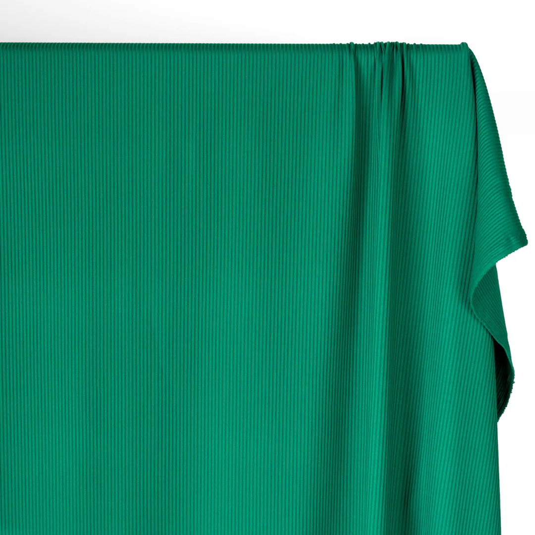 Recycled Poly Ribbed Swim Tricot - Viridian Green - Image 3