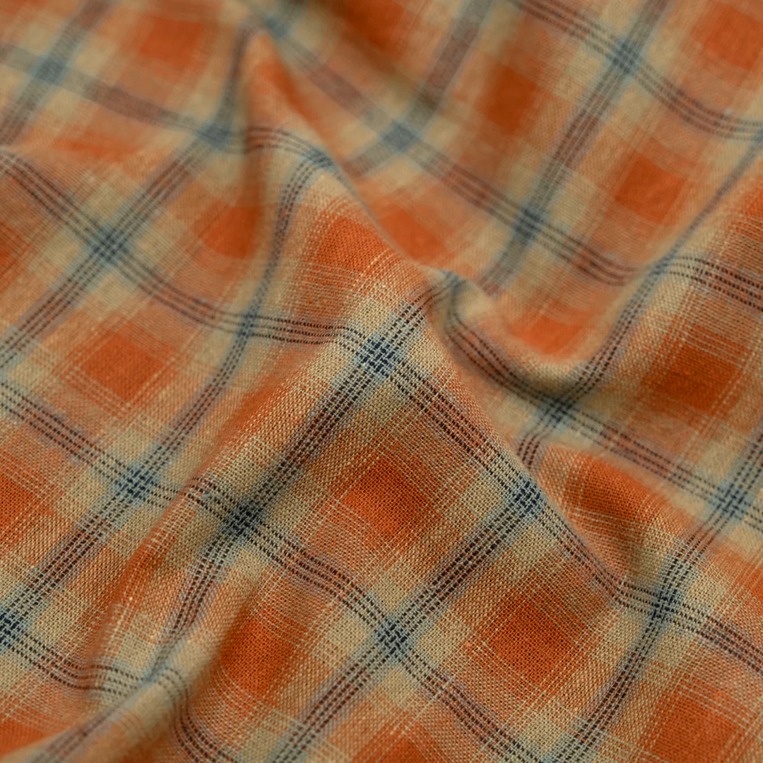 Retro Plaid Cotton Shirting - Yam/Multi