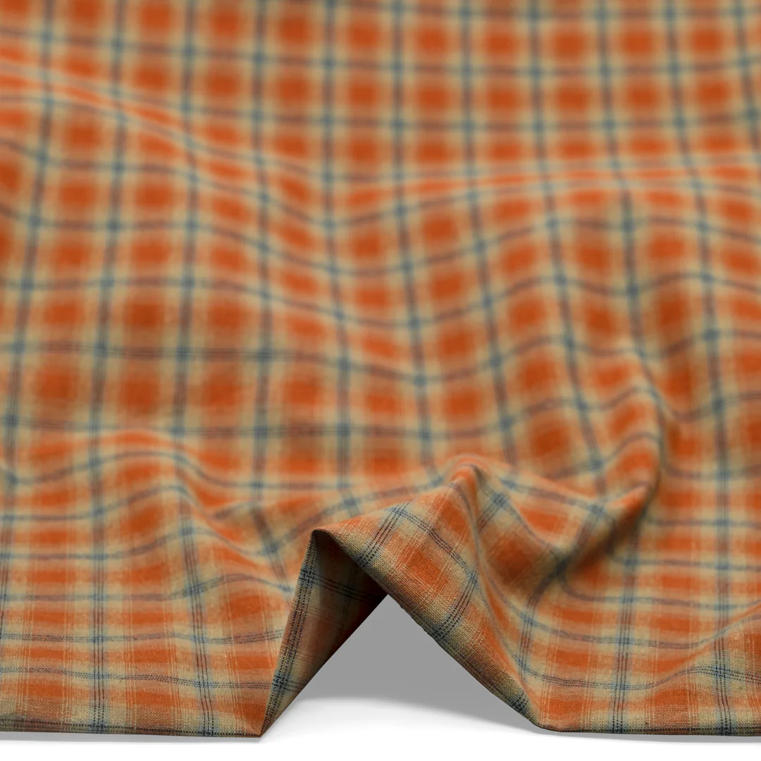 Retro Plaid Cotton Shirting - Yam/Multi - Image 2