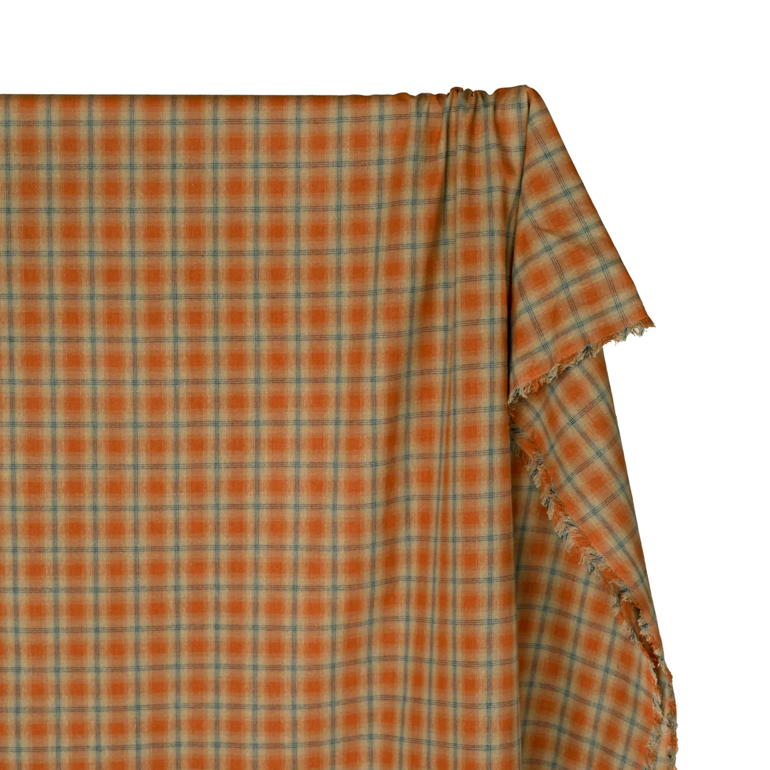 Retro Plaid Cotton Shirting - Yam/Multi - Image 4