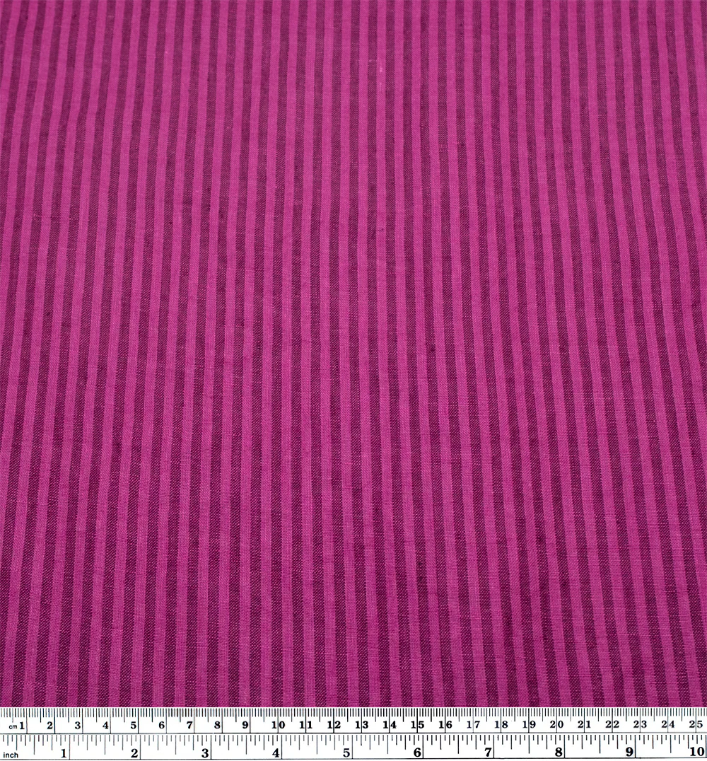 Ribbon Stripe Soft Washed Linen - Jazzberry - Image 3
