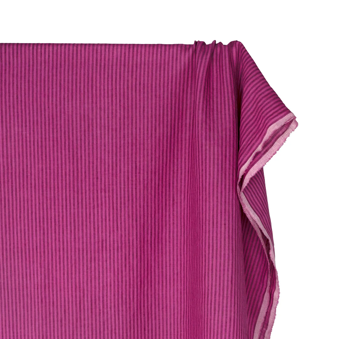 Ribbon Stripe Soft Washed Linen - Jazzberry - Image 4