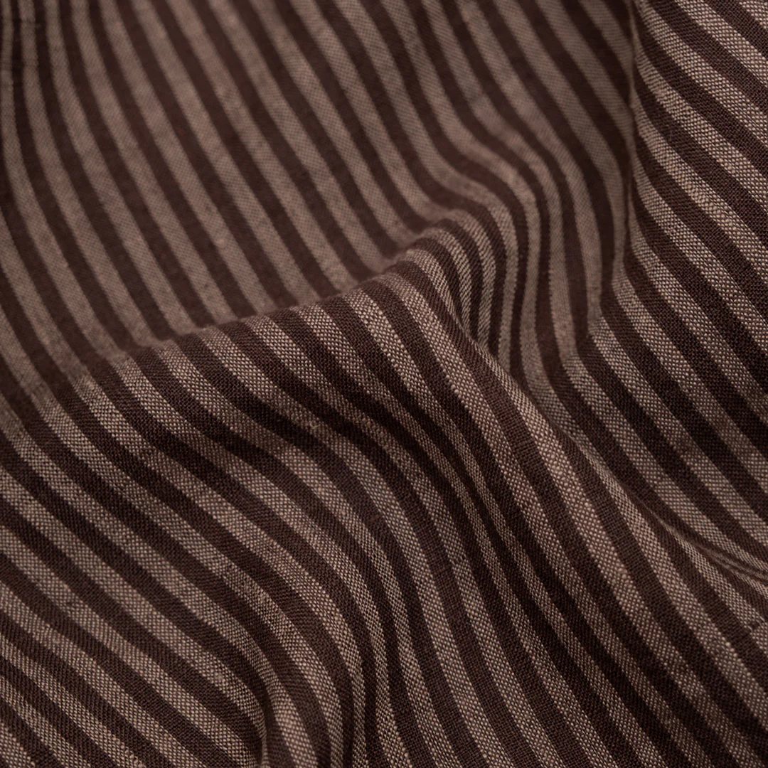 Ribbon Stripe Soft Washed Linen - Shadow