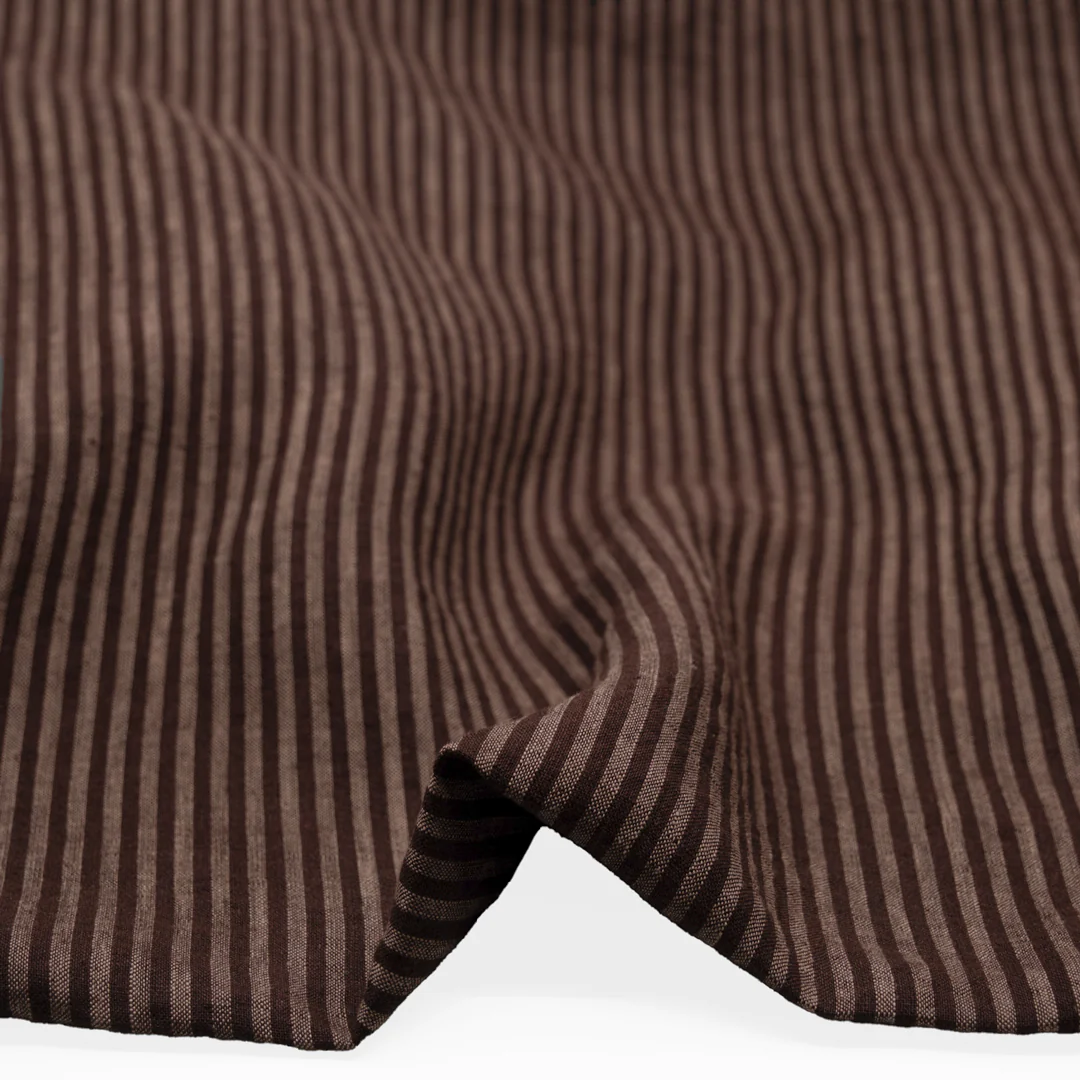 Ribbon Stripe Soft Washed Linen - Shadow - Image 2