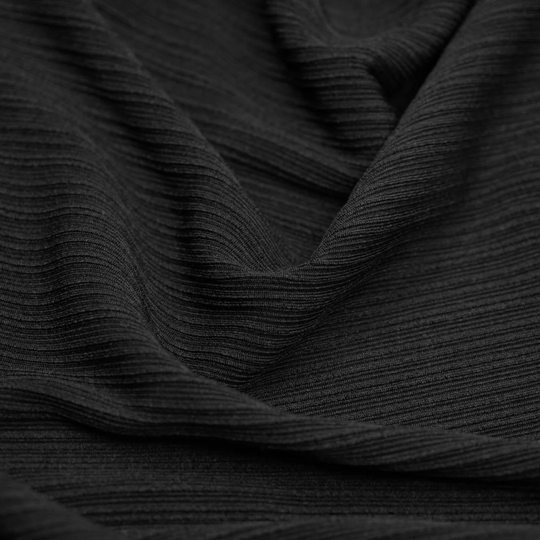 Ripple Rib Knit - Black
