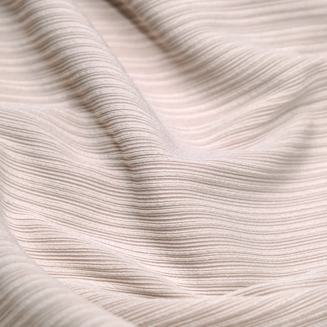 Ripple Rib Knit - Ecru