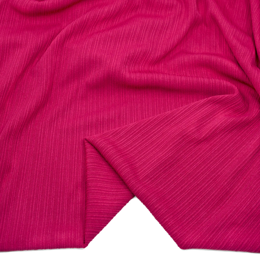 Ripple Rib Knit - Raspberry - Image 2