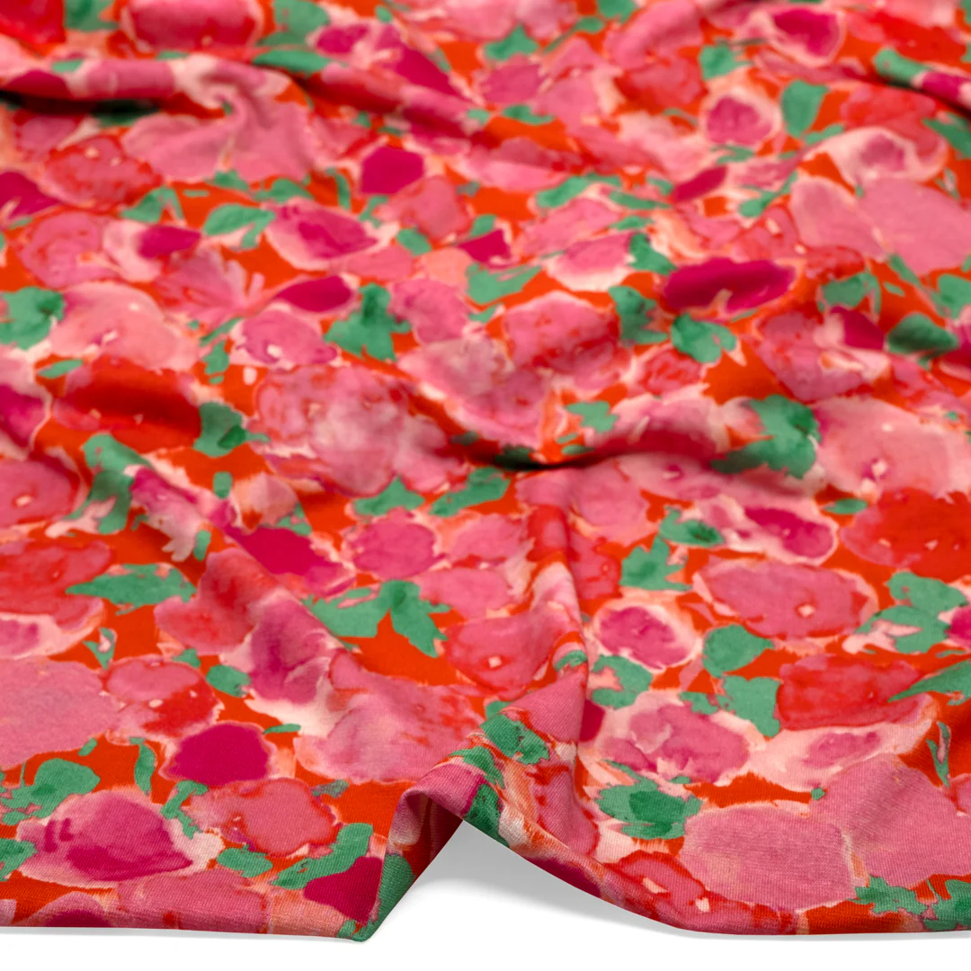 Rosewater LENZING™ ECOVERO™ Jersey - Firecracker/Pink - Image 2