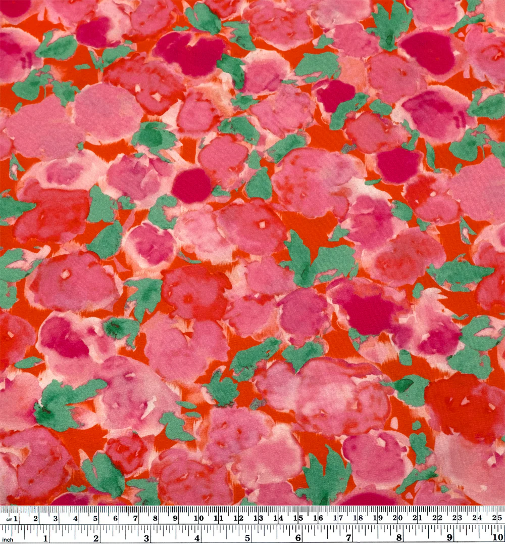 Rosewater LENZING™ ECOVERO™ Jersey - Firecracker/Pink - Image 3