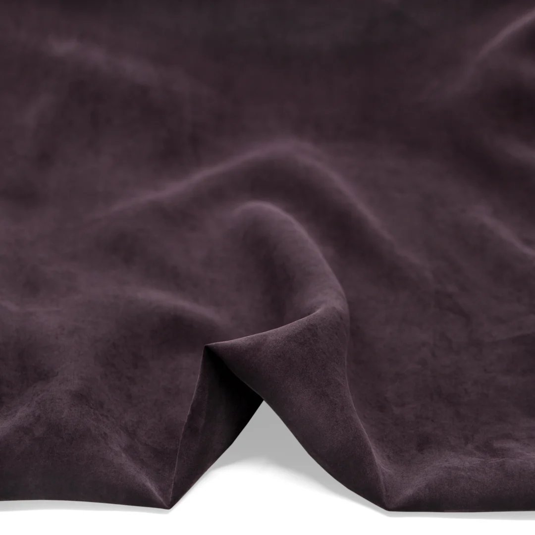 Sandwashed TENCEL™ Lyocell Blend - Aubergine - Image 2
