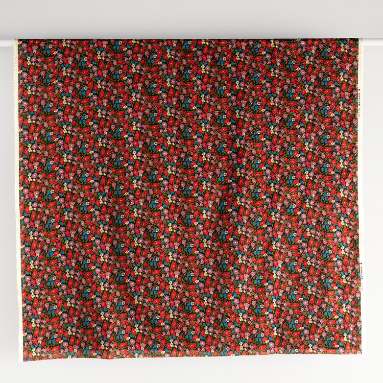Secret Garden Crinkle Cotton - Black - Image 5