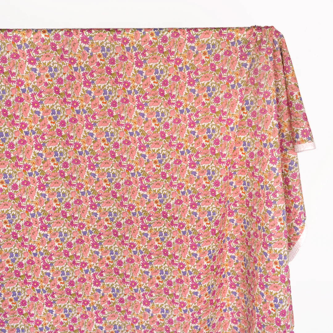 Secret Garden Crinkle Cotton - Ivory/Coral - Image 3