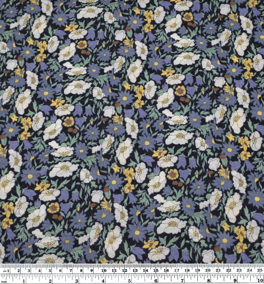 Secret Garden Crinkle Cotton - Midnight Blue/Bluestone - Image 3