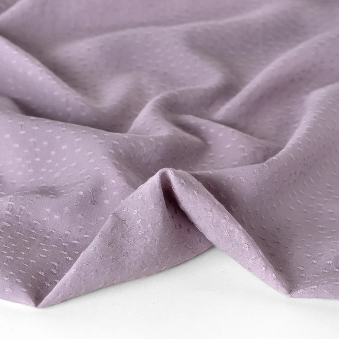 Silky Dotted Viscose Dobby - Dove