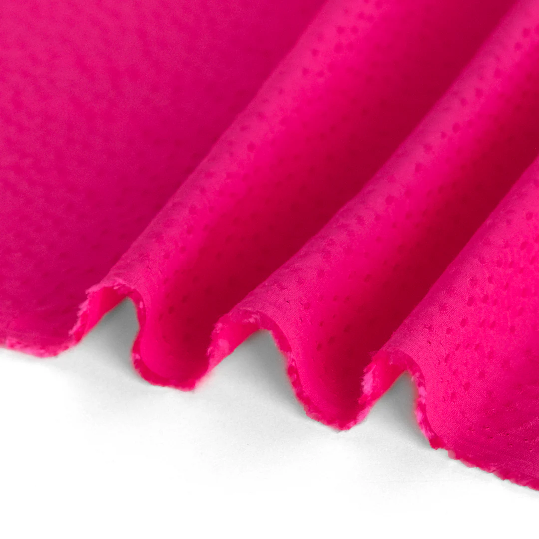 Silky Dotted Viscose Dobby - Electric Pink - Image 3