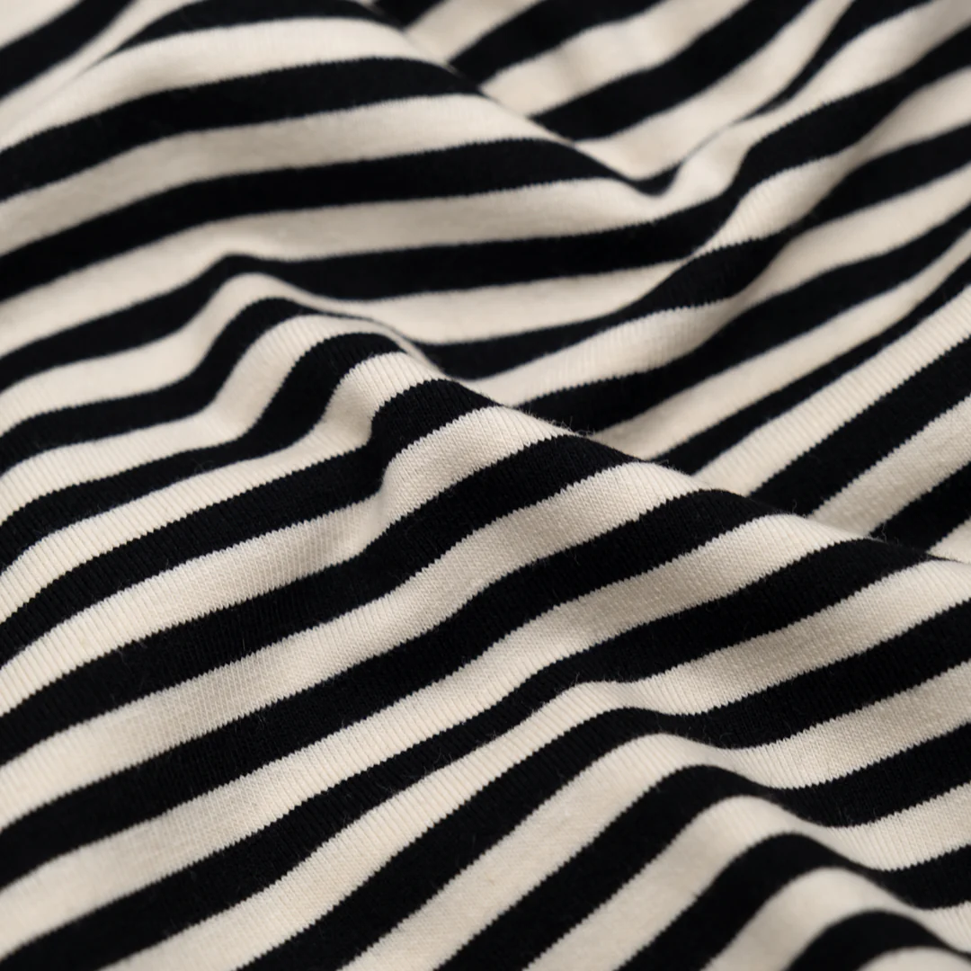 Skinny Sport Stripe Cotton Jersey - Black/Cream