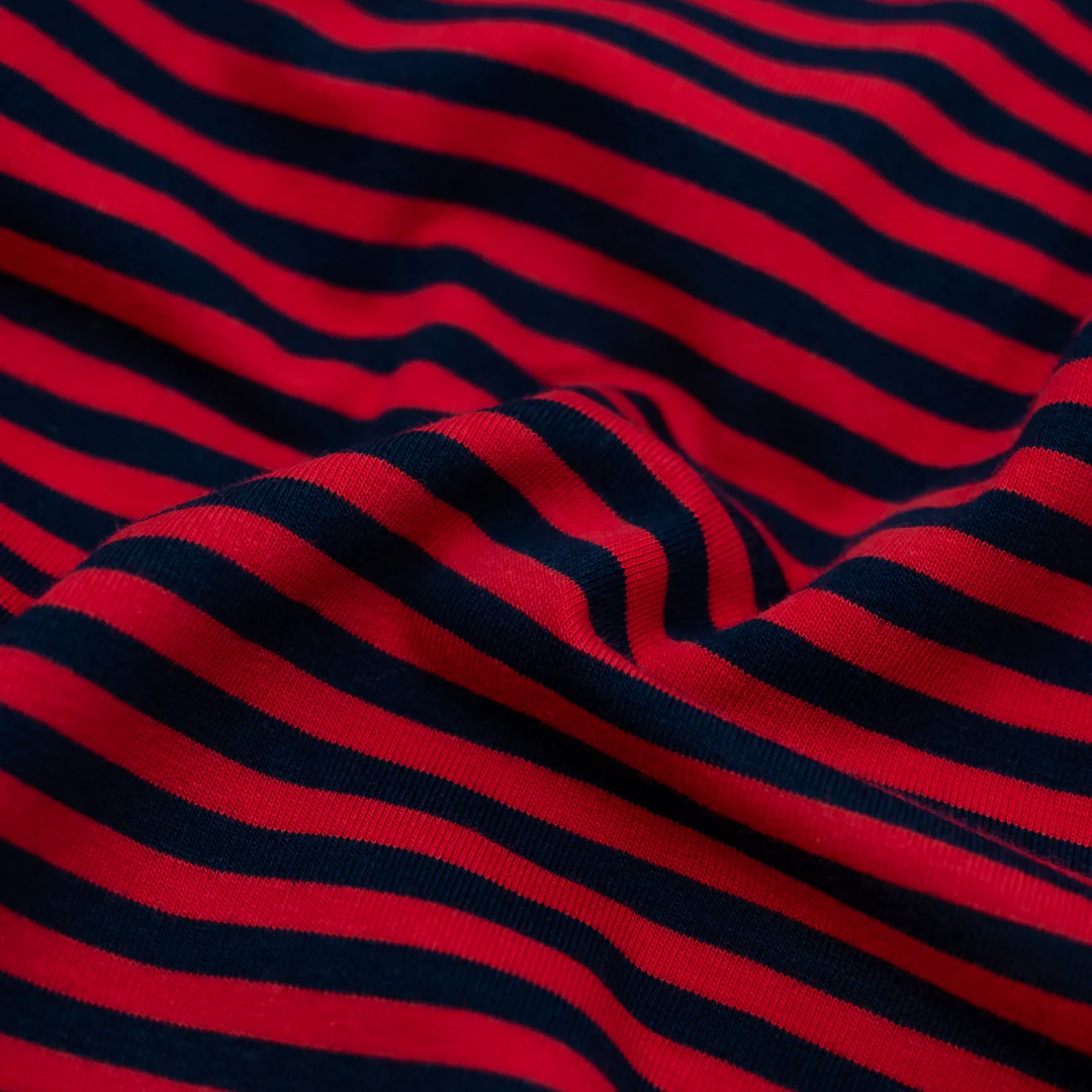 Skinny Sport Stripe Cotton Jersey - Cherry/Midnight Blue