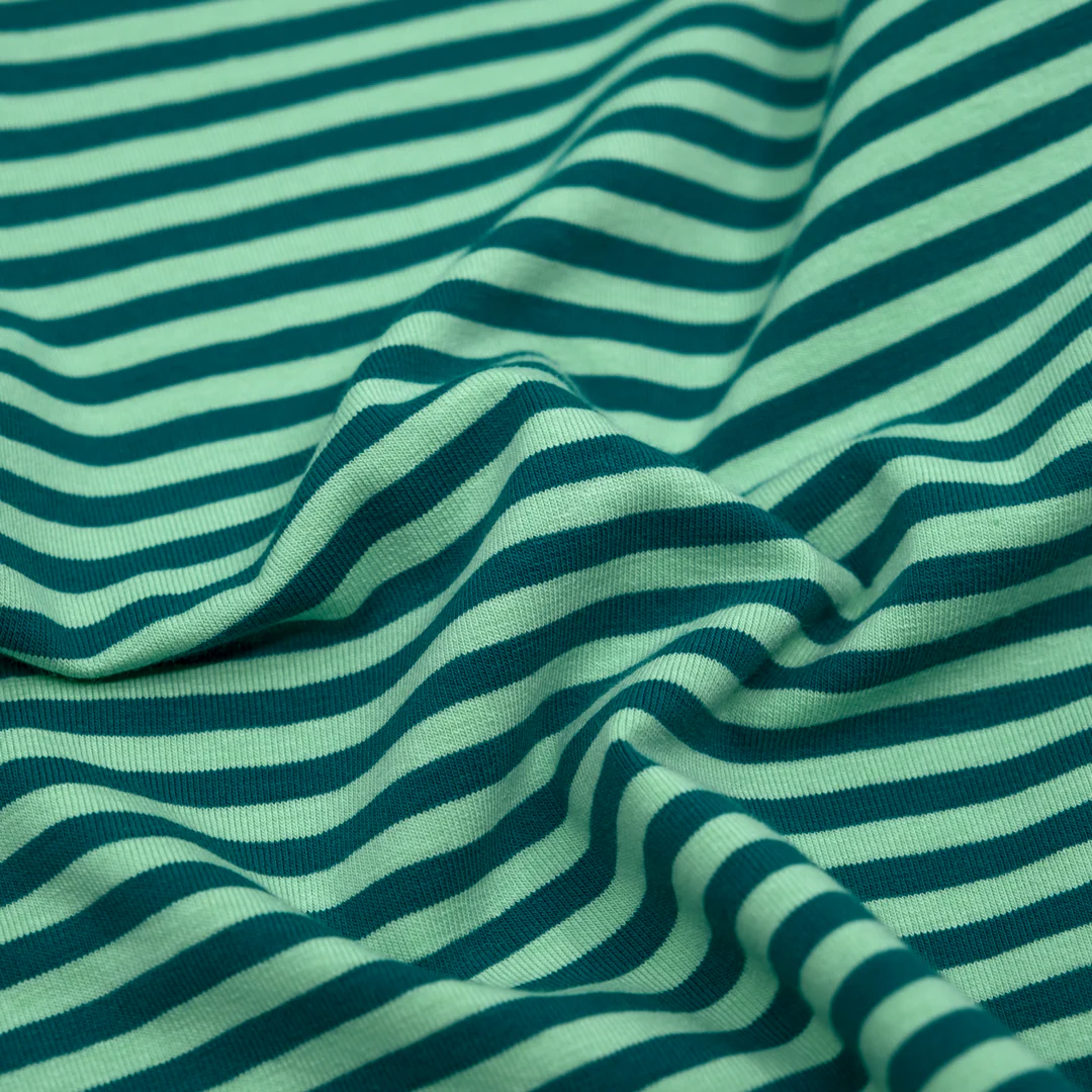 Skinny Sport Stripe Cotton Jersey - Lagoon/Spring Green
