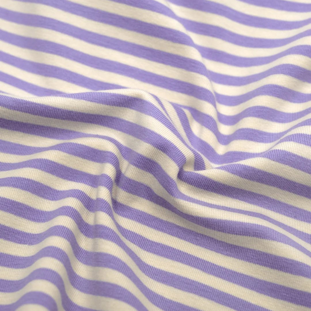 Skinny Sport Stripe Cotton Jersey - Lavender/Cream