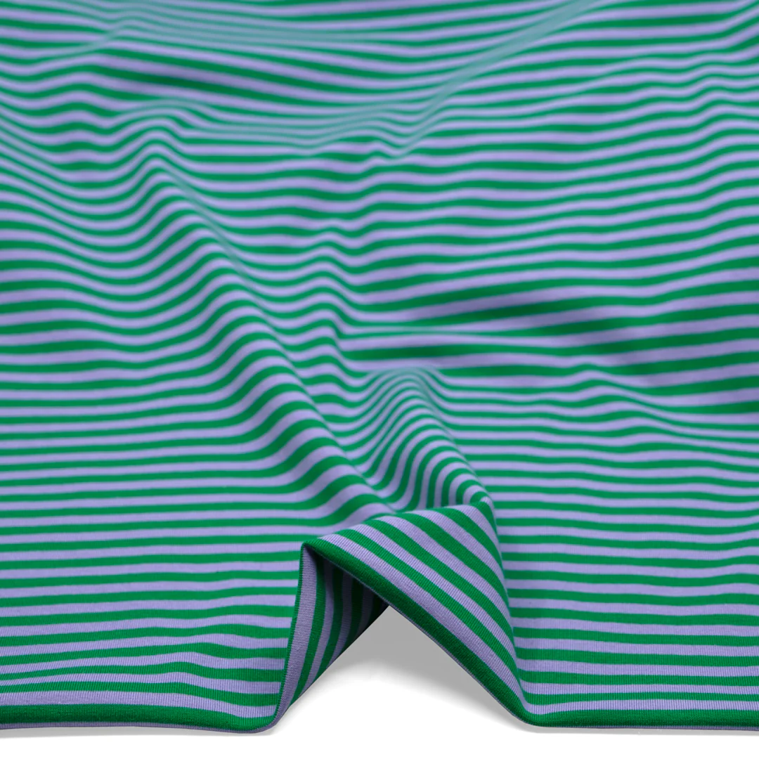 Skinny Sport Stripe Cotton Jersey - Lavender/Viridian - Image 2