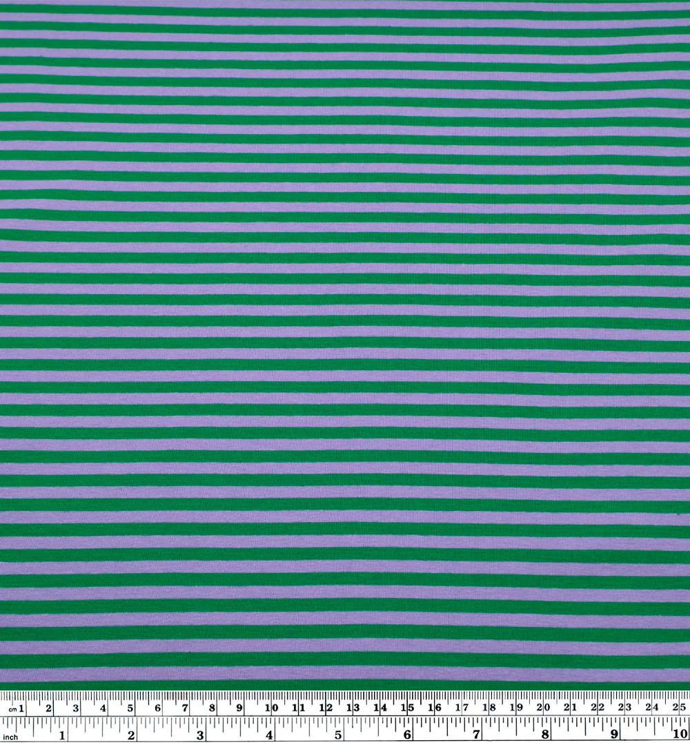 Skinny Sport Stripe Cotton Jersey - Lavender/Viridian - Image 3