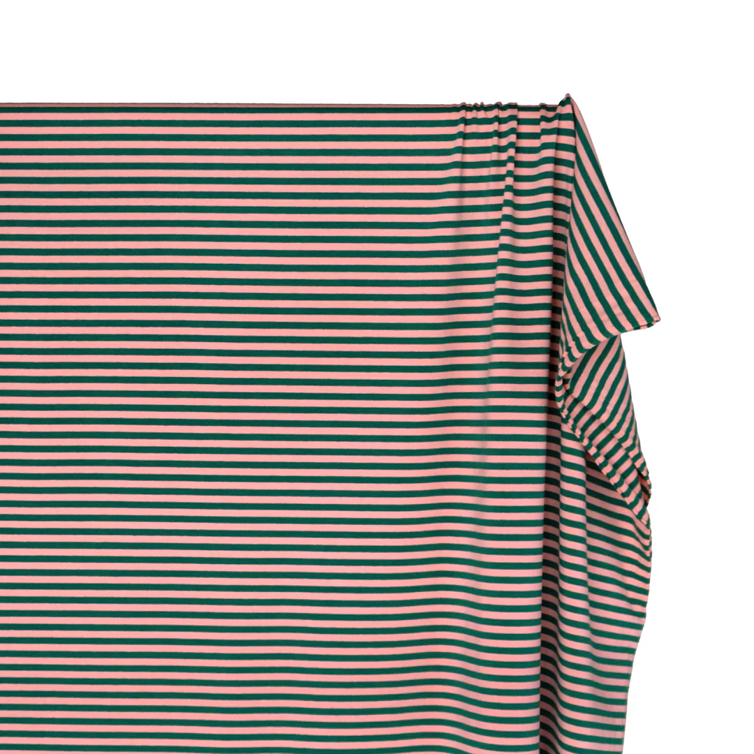 Skinny Sport Stripe Cotton Jersey - Peach/Pine - Image 4