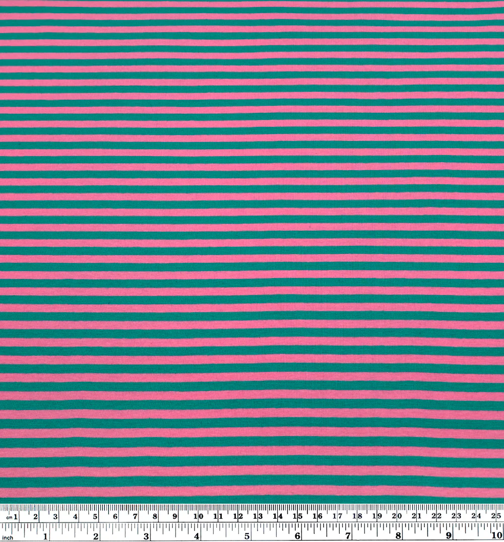 Skinny Sport Stripe Cotton Jersey - Teal/Frosting - Image 3