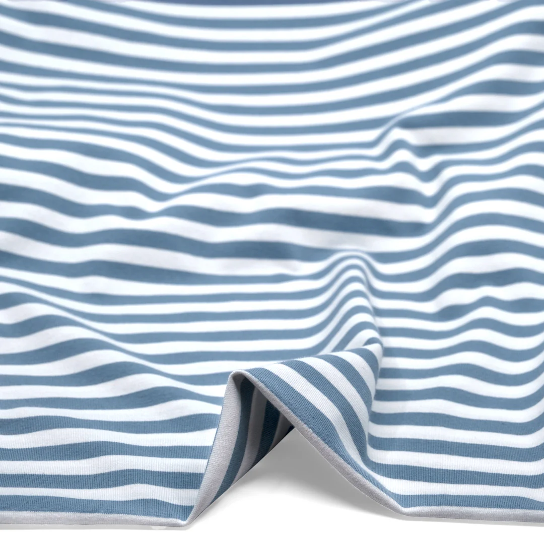 Sport Stripe Cotton Jersey - Bluestone/White - Image 2