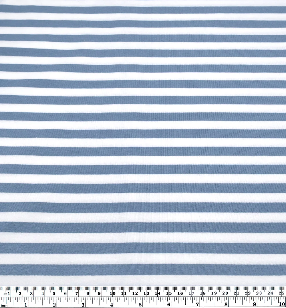 Sport Stripe Cotton Jersey - Bluestone/White - Image 3