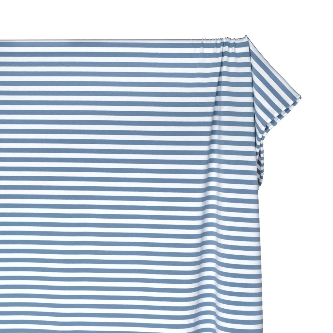 Sport Stripe Cotton Jersey - Bluestone/White - Image 4