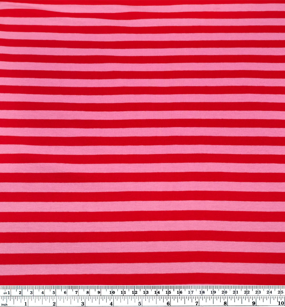 Sport Stripe Cotton Jersey - Frosting/Poppy - Image 3