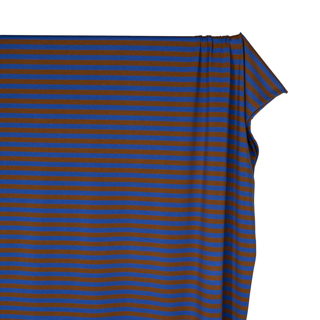 Sport Stripe Cotton Jersey - Lapis/Nutshell - Image 4