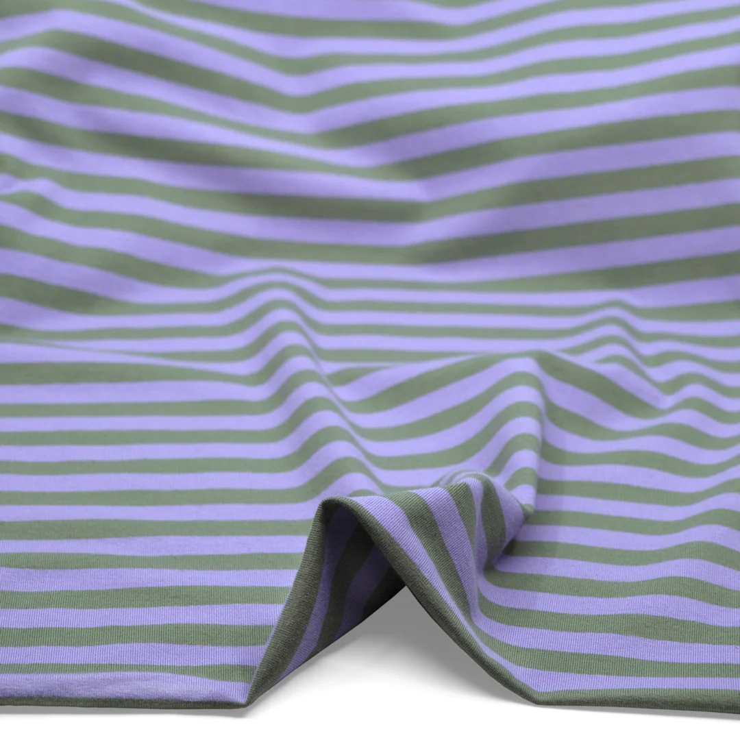 Sport Stripe Cotton Jersey - Lavender/Agave - Image 2