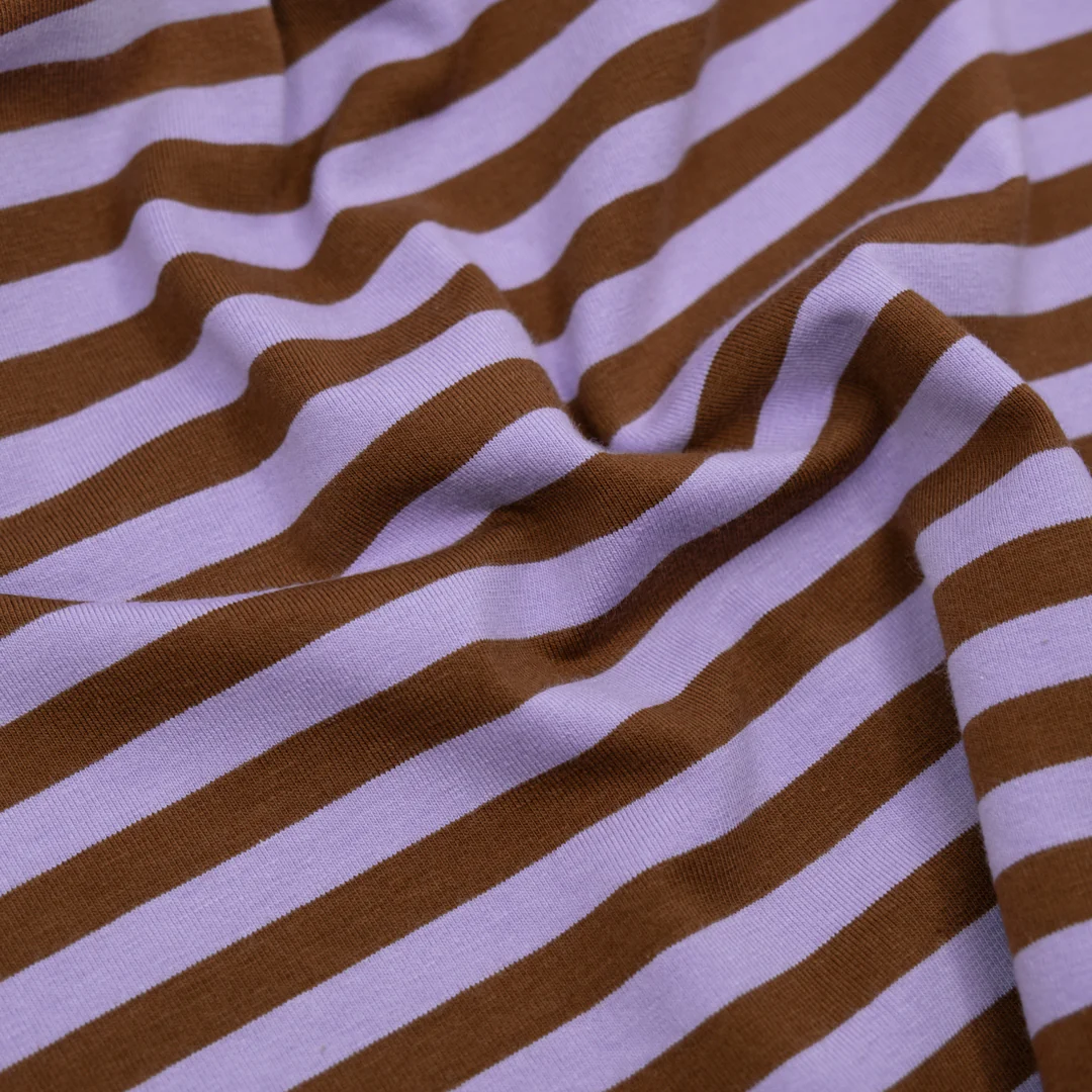 Sport Stripe Cotton Jersey - Lavender/Nutshell