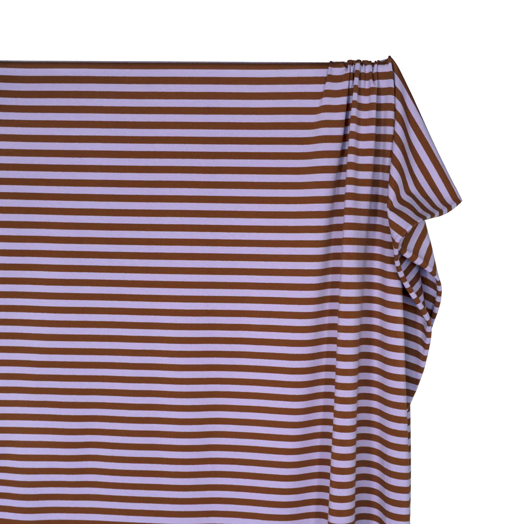 Sport Stripe Cotton Jersey - Lavender/Nutshell - Image 4