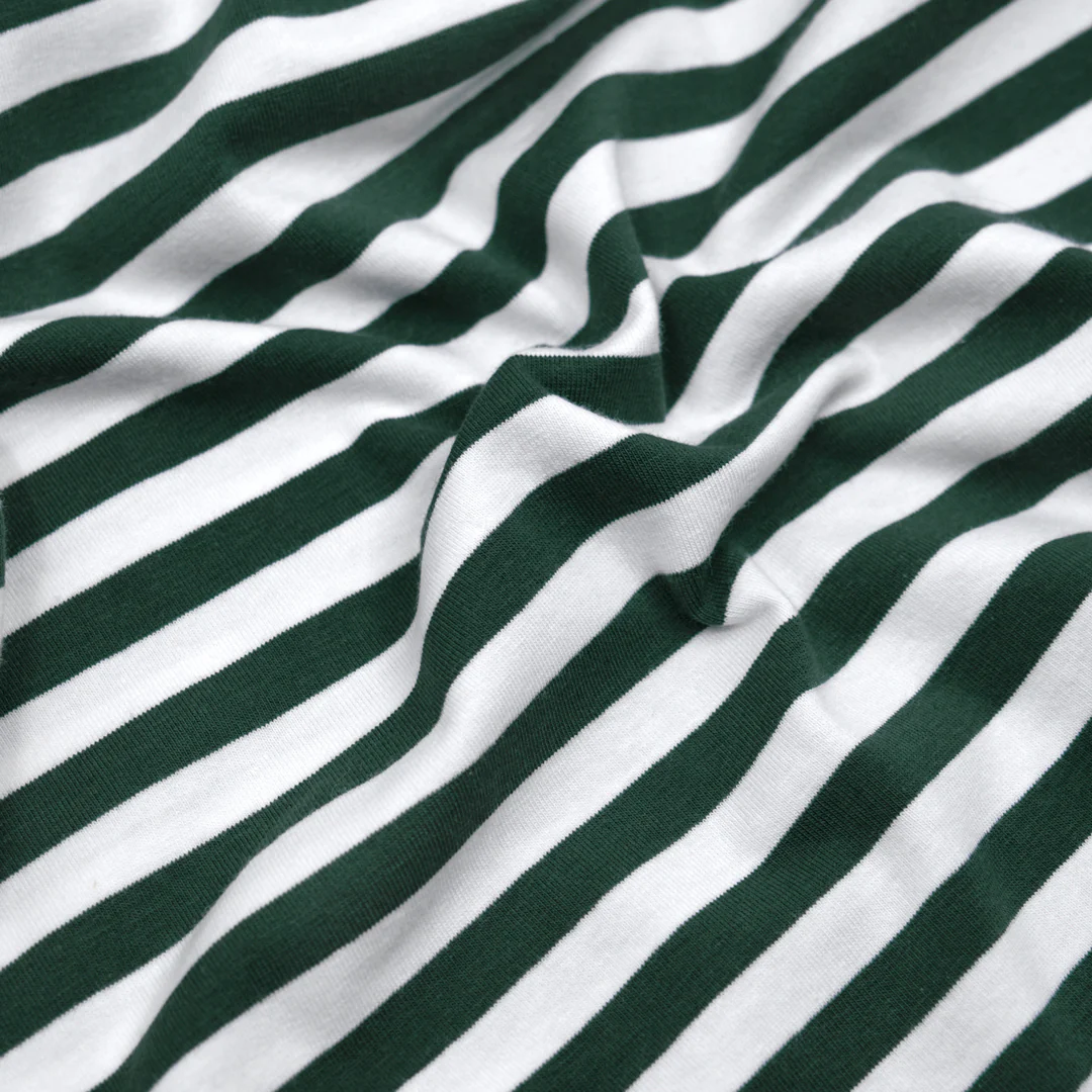 Sport Stripe Cotton Jersey - Midnight Spruce/White