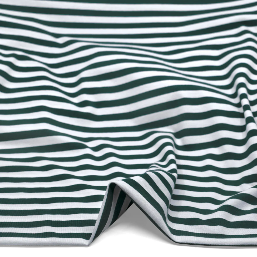 Sport Stripe Cotton Jersey - Midnight Spruce/White - Image 2