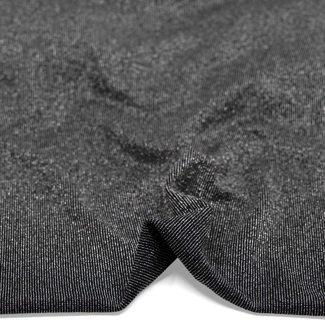 Spotlight Nylon Metallic Rib Knit - Silver - Image 2