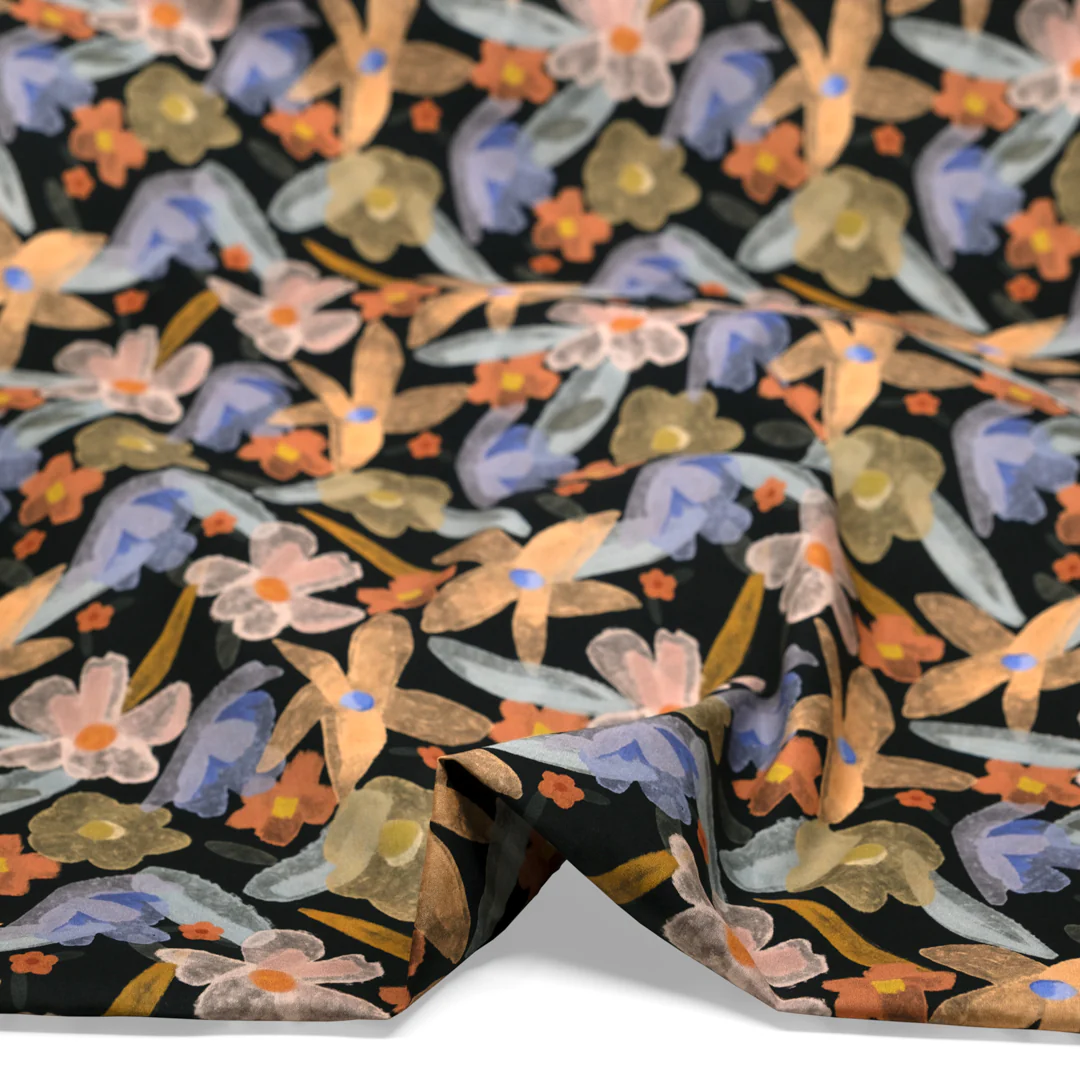 Stained Glass Garden Printed Cotton Lawn - Black/Multi - Image 2