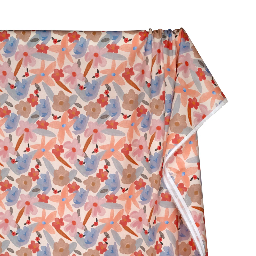 Stained Glass Garden Printed Cotton Lawn - Cream/Multi - Image 4