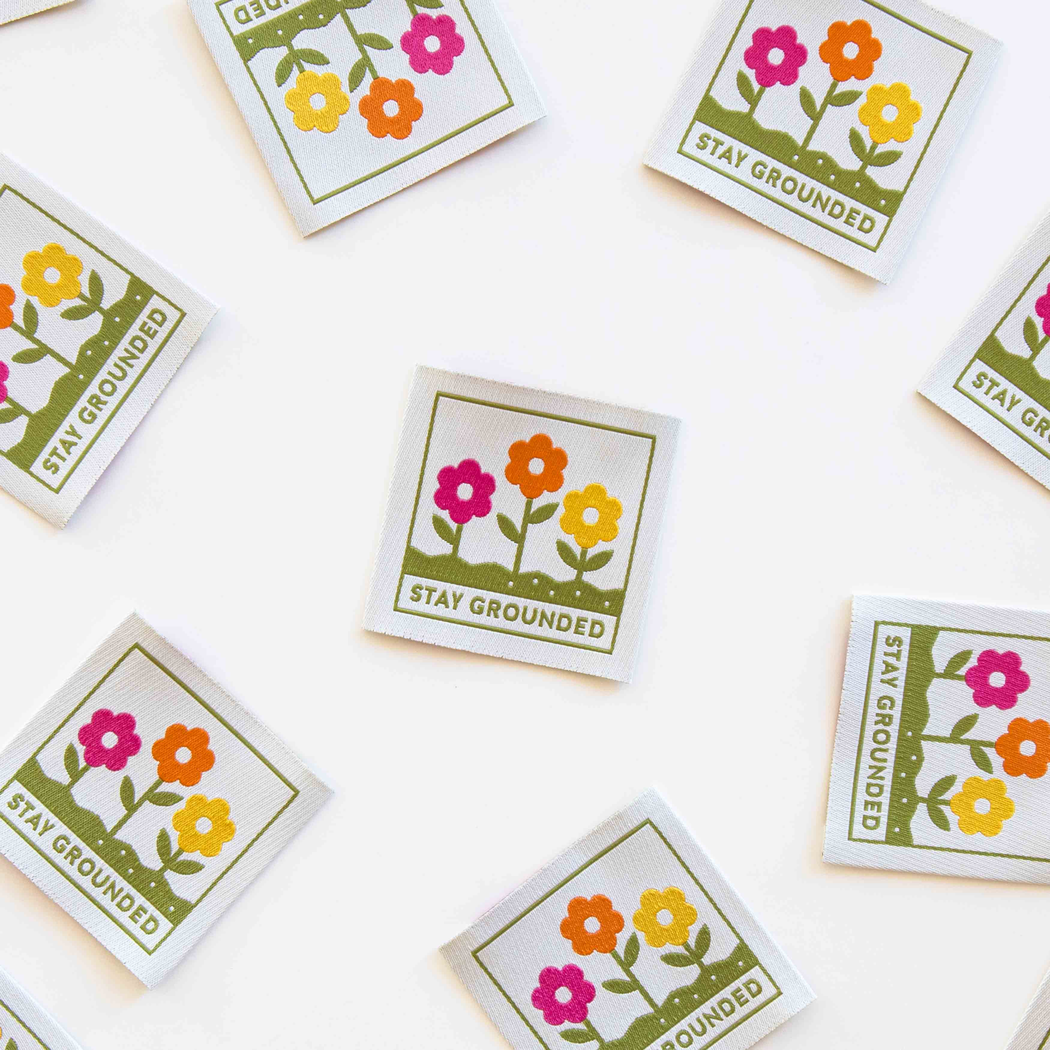 STAY GROUNDED Large Woven Labels By Sarah Hearts
