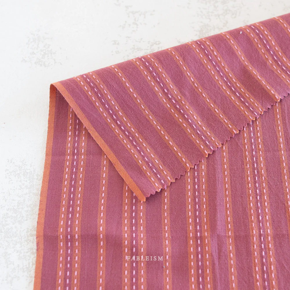 Stitch Stripe Cotton - Blackberry - Image 2