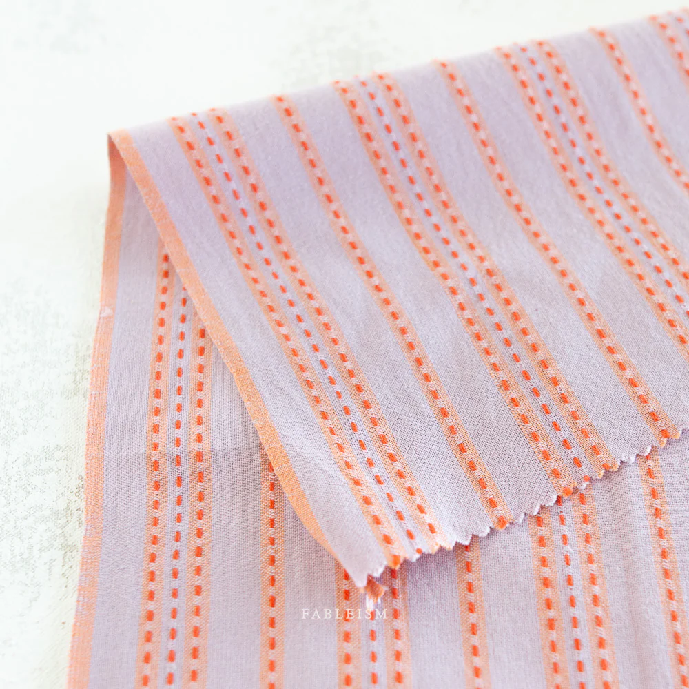 Stitch Stripe Cotton - Lavender - Image 2