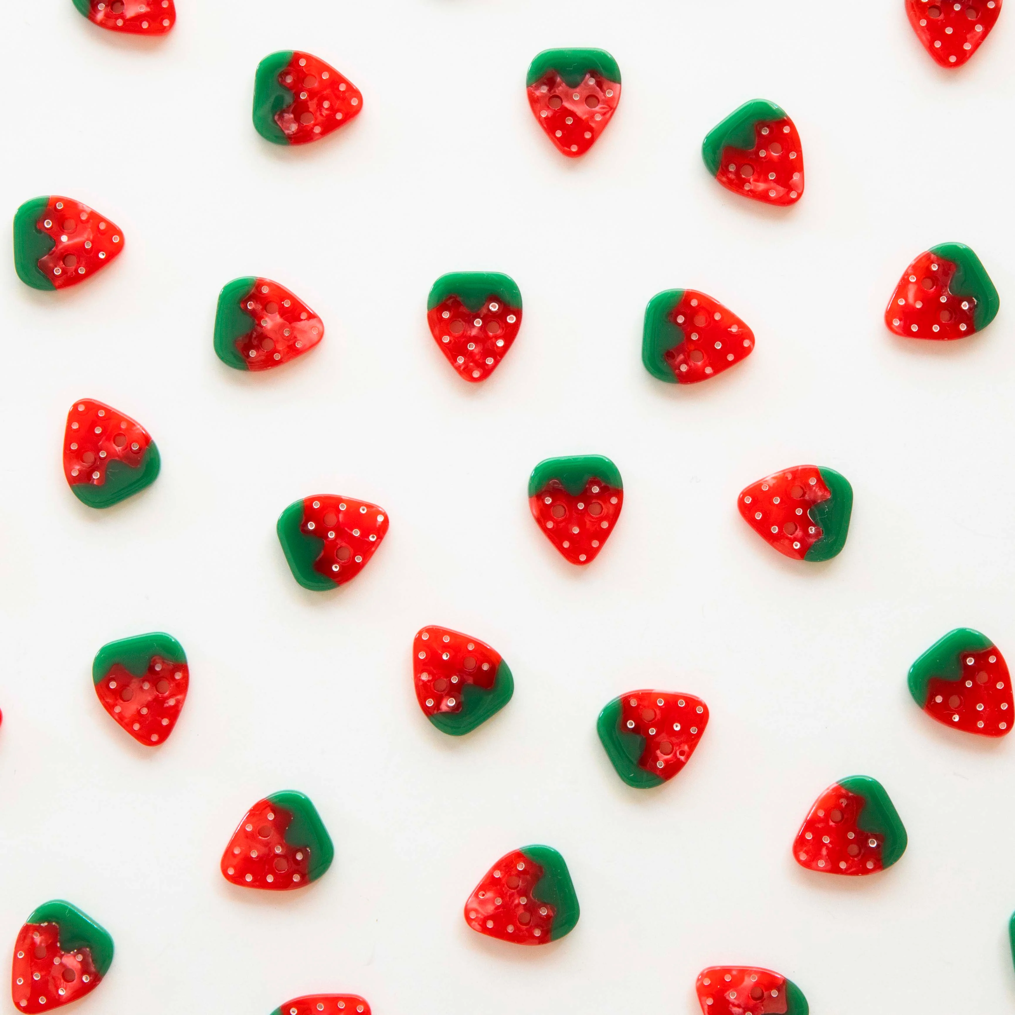Strawberry 15mm (5/8”) Buttons By Sarah Hearts - Set of 10