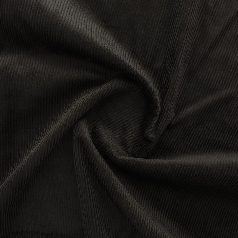 Stretch Cotton Corduroy - Black - Image 2