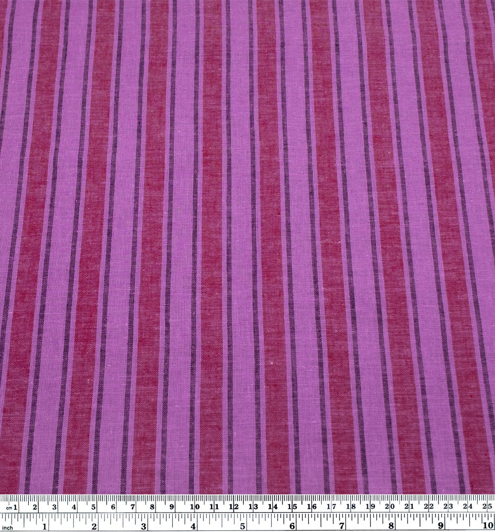 Stripe Yarn Dyed Cotton Linen - Hyacinth - Image 4